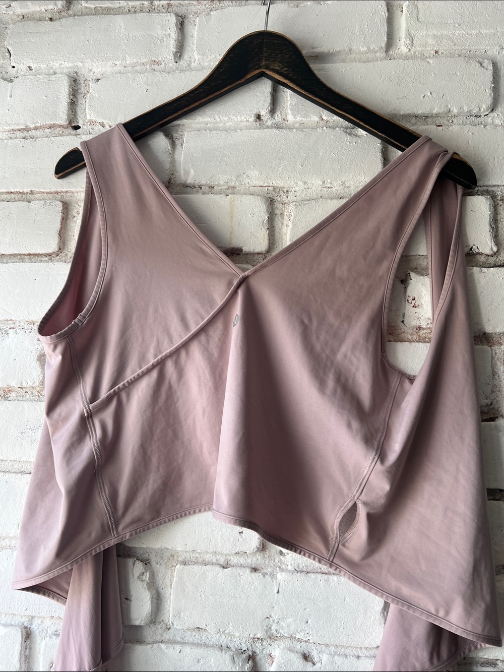 Lululemon Women's Blush Wrap-Front Crop tank top v neck Pilates Princess